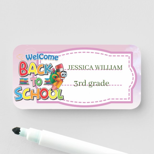 Personalise Name Funny  Back To School  Name Tag (In Situ)