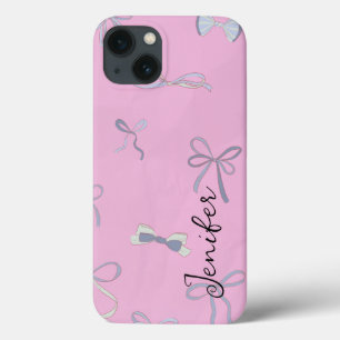 Personalise name in pink colour cute design iPhone 13 case