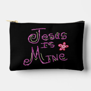 Personalise Name Jesus is Mine Christian Quote  Accessory Pouch