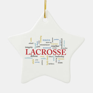 Personalise Name Lacrosse Coach Thanks Words Ceramic Tree Decoration