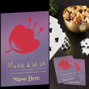 Personalise Name, Magical Red Flower, Purple Bkgd Playing Cards