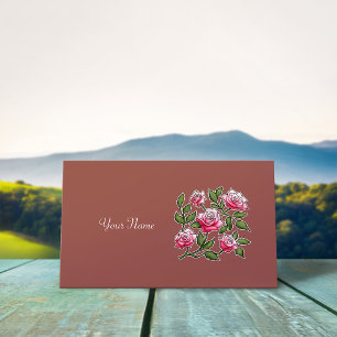 Personalise Name - Marsala Rose Business Card