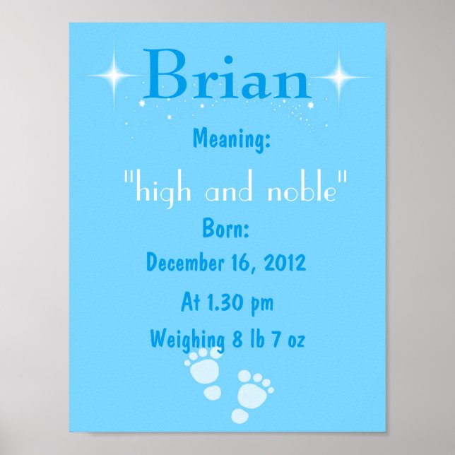 Personalise Name meaning keepsake nursery room Poster (Front)