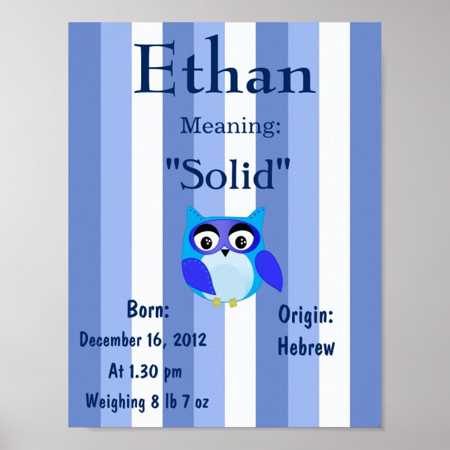 Personalise Name meaning keepsake nursery room Poster (Front)