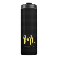 Personalise Name Mr Faux Gold and Black Stripes