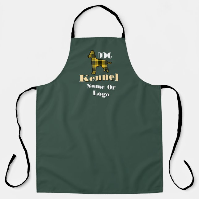 Personalise Name Or Logo Dog Kennel Dk Green  Apron (Front)