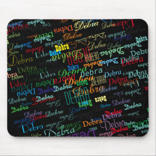 personalise name pattern colourful mouse pad