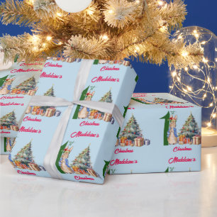 Personalise Name Peter the Rabbit First Christmas Wrapping Paper