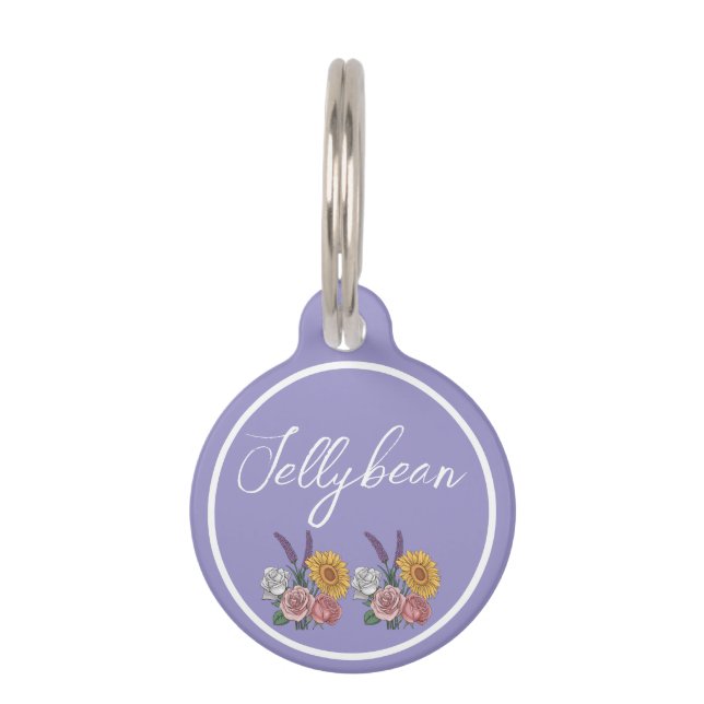 Personalise Name Pink  Pet Tag (Front)