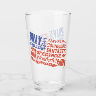 Personalise Name Positive Affirmations USA flag Glass