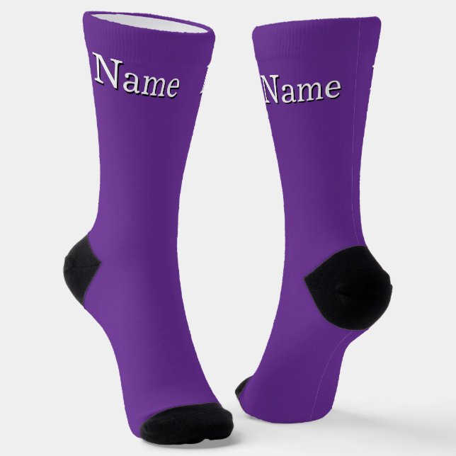 Personalise Name Purple Socks (Angled)