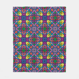 Personalise Name Quilt Pattern Throw Fleece Blanket