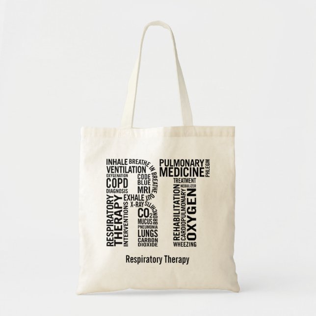 Personalise Name Respiratory Therapist RT Tote Bag (Front)