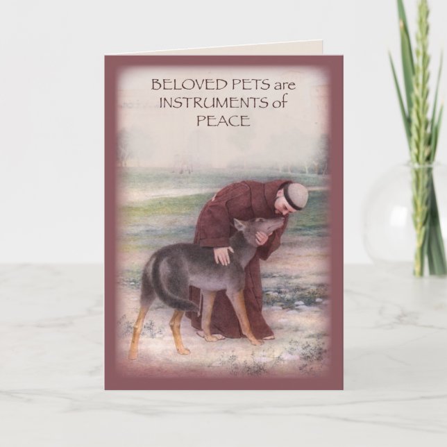 Personalise Name Sympathy Loss of Pet, St. Francis Card (Front)