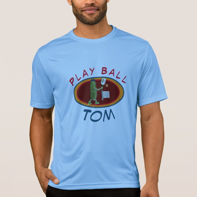 Personalise Name Template Pickleball Play Ball,   T-Shirt (Front)