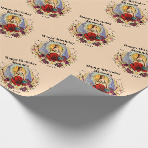 Personalise Name Virgo Custom Birthday Wrapping Paper