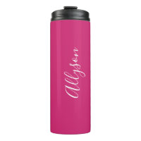 Personalise Name White Script Vertical, Fuchsia