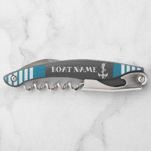 Personalise Nautical Blue Anchor Corkscrew