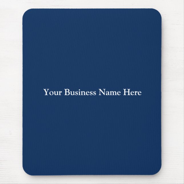 Personalise Navy Blue White Business Corporate  Mouse Pad (Front)