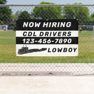 Personalise Now Hiring Lowboy CDL Drivers Banner