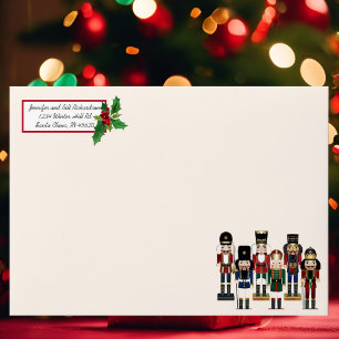 Personalise Nutcracker and Holly Christmas Envelope