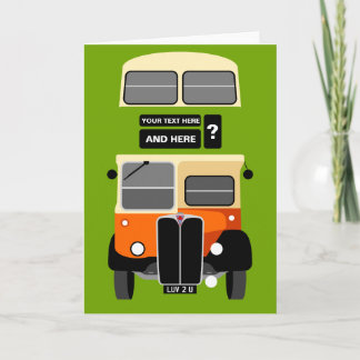 Personalise Old Glasgow Double Decker Bus Card