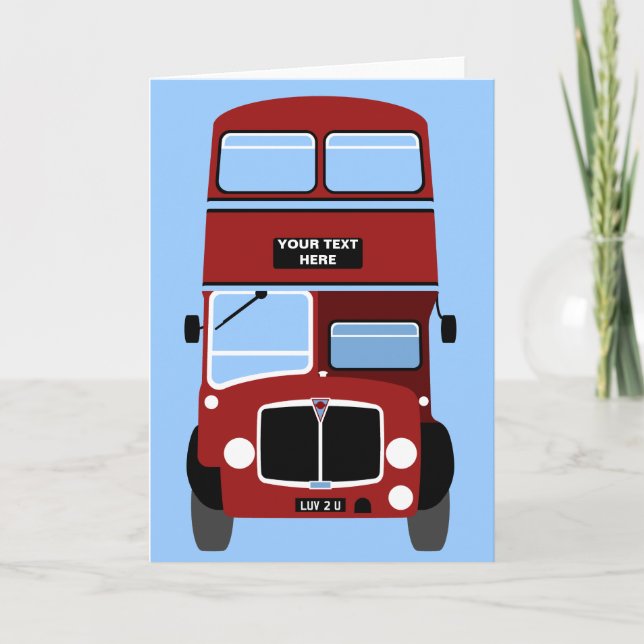 Personalise Old Manchester Double Decker Bus Card (Front)