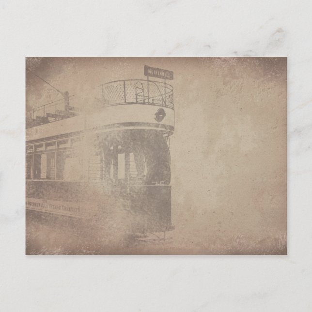 Personalise | Old Tram | Streetcar | Vintage Paper Postcard (Front)