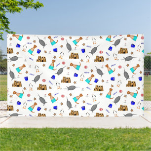 Personalise! Oliver The Otter Summer Beach Party Banner