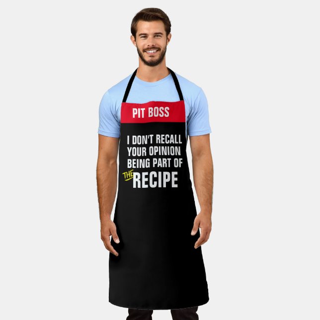 Personalise Opinion  Funny Chef Attitude Grill Apron (Worn)