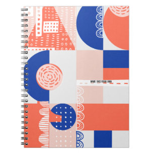 PERSONALISE: Orange and Blue Pattern Notebook