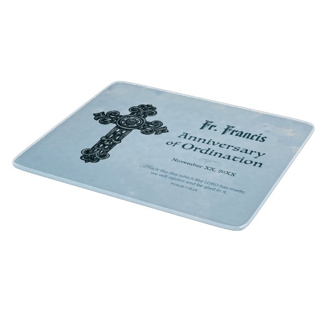 Personalise, Ordination Anniversary Priest, Cross Cutting Board (Corner)