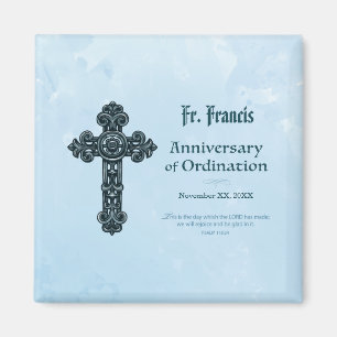Personalise, Ordination Anniversary Priest, Cross Magnet