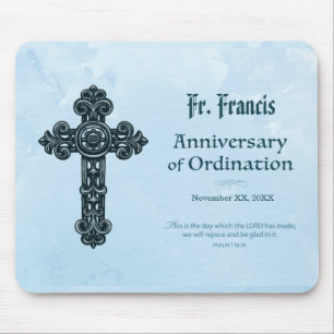 Personalise, Ordination Anniversary Priest, Cross Mouse Pad