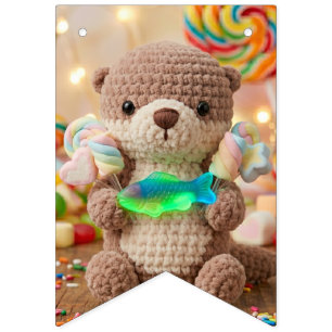 Personalise Otter and photo themed Birthday Banner