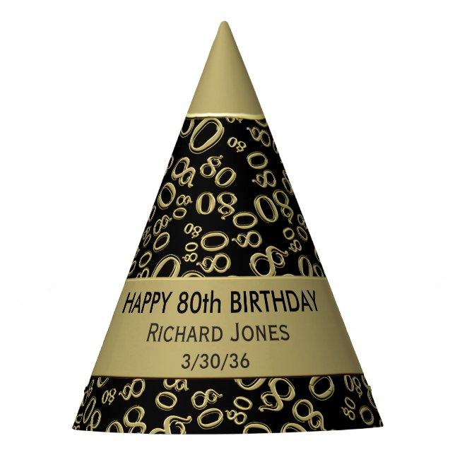 Personalise: Over The Hill 80th Birthday Theme Party Hat (Front)