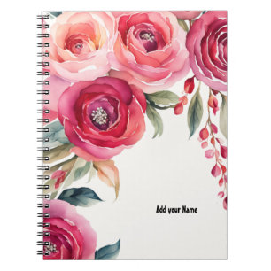PERSONALISE Painted Roses Notebook