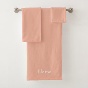Personalise Pale Peach  Bath Towel Set
