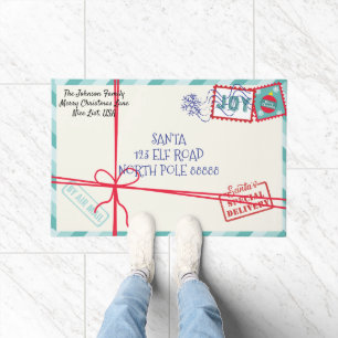 Personalise Parcel Santa Letter Christmas Doormat