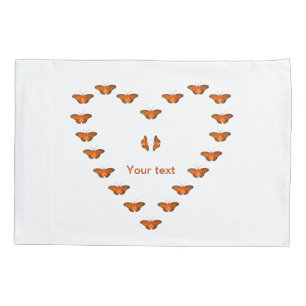 Personalise Passion butterflies in heart shape Pillowcase