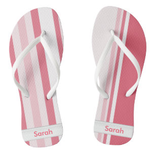 Personalise: Passionate Red and White Stripes Jandals