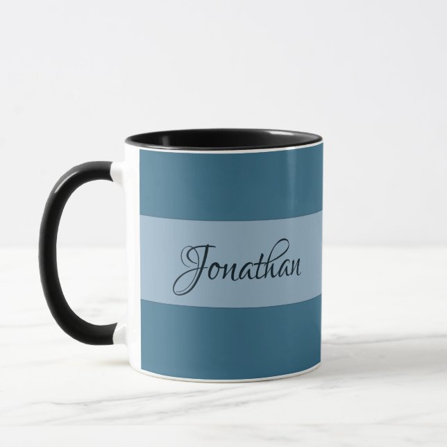 Personalise Pastel Blue Background Mug (Left)