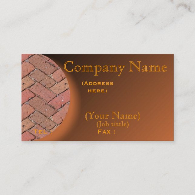 Personalise Patio Brick Business Card (Front)