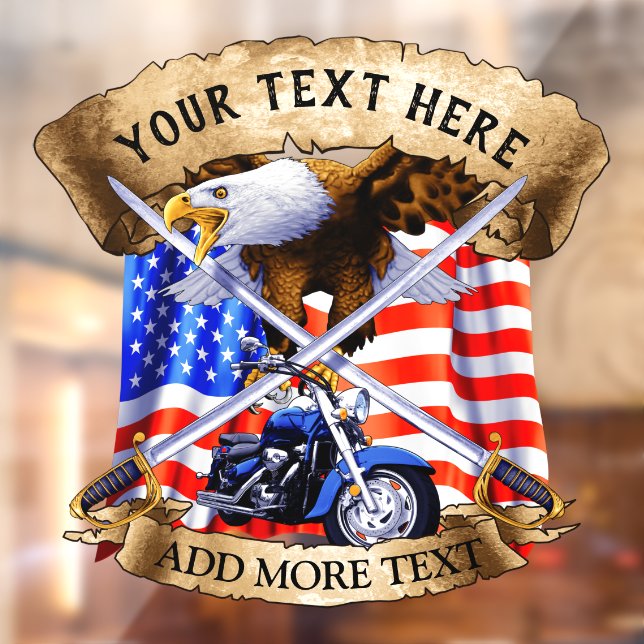 Personalise Patriotic Motorcycle Biker USA Eagle (Sheet 2)
