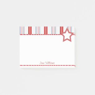 Personalise: Patriotic Red White and Blue Stripes Post-it Notes