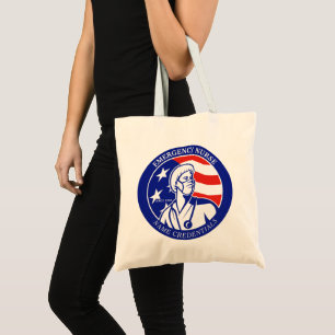 Personalise Patriotic USA Flag RN Registered Nurse Tote Bag