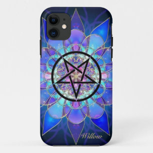 Personalise Pentagram Add Name Purple Blue Case-Ma Case-Mate iPhone Case