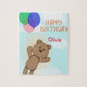 Personalise, personal, birthday, Teddy bear Jigsaw Puzzle