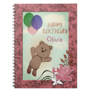 Personalise, personal, birthday, Teddy bear Notebook