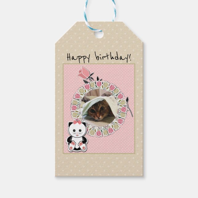 Personalise , personal, photo gift tags (Front)